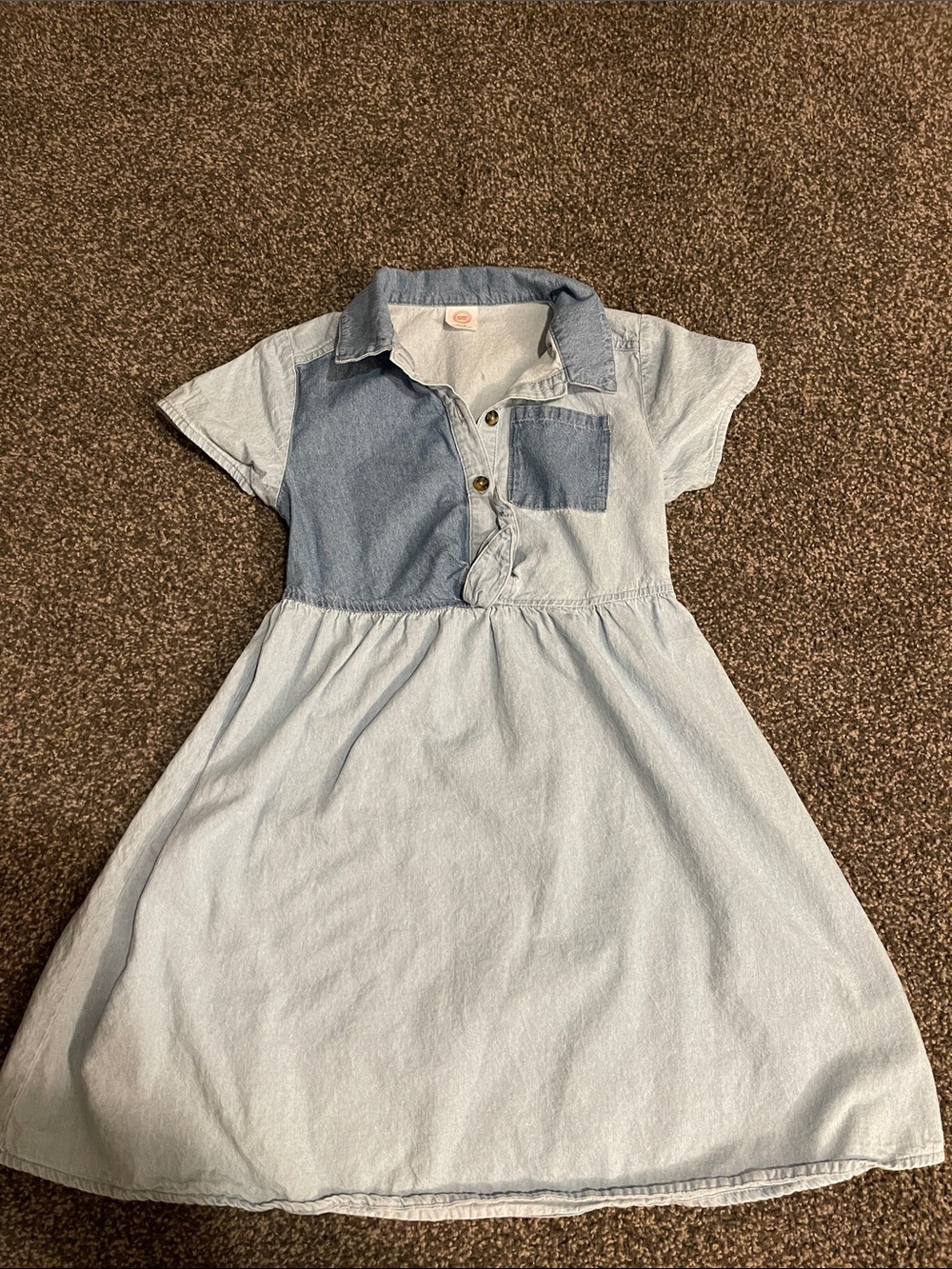 Light Blue Denim Polo Dress for Girls. Worn once